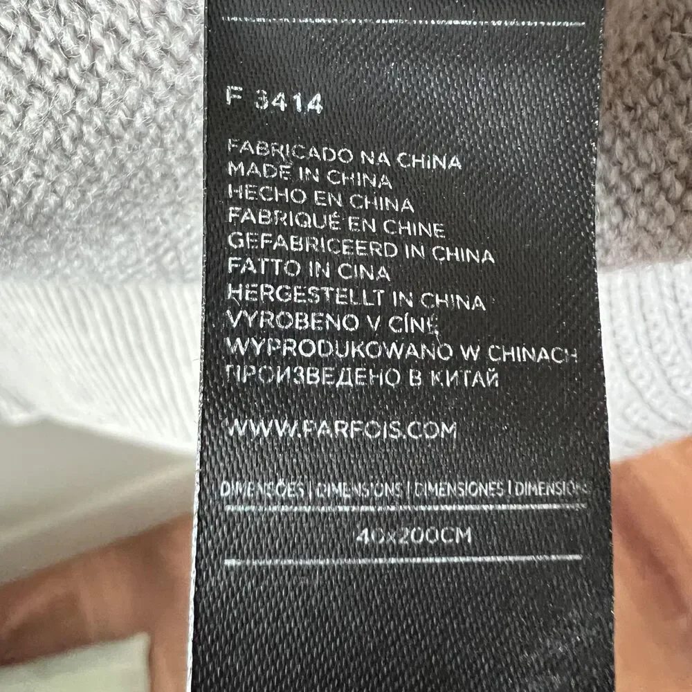 Parfois Scarf Womens 40x200cm Gray Acrylic‎ Knit Winter Long Soft Wrap Shawl